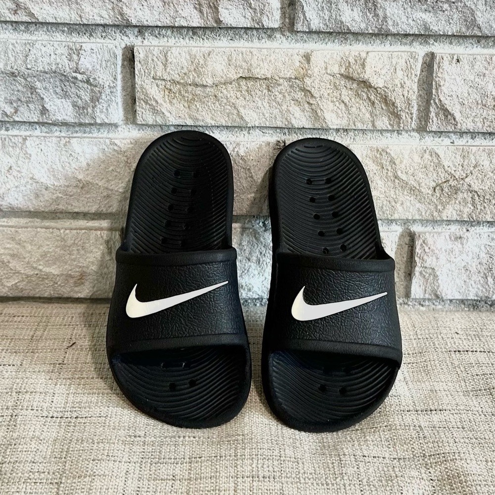 Nike Black and White Slide Sandals